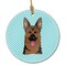 Checkerboard Blue German Shepherd Ceramic Ornament BB1149CO1